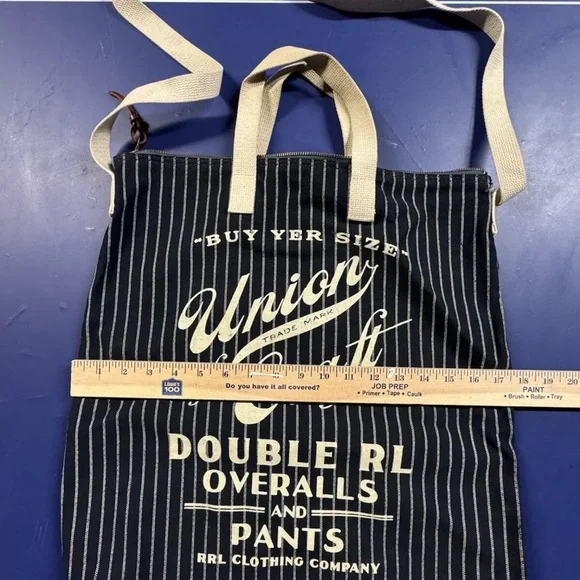 RRL Ralph Lauren Striped Indigo Market Tote Bag